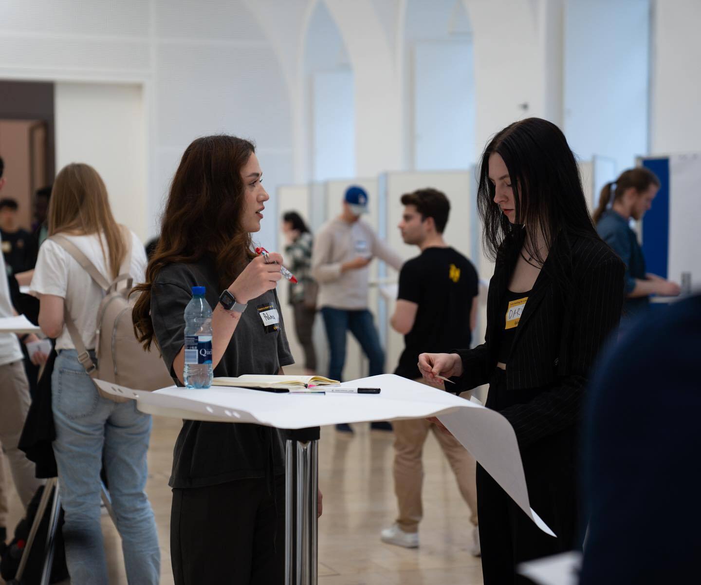 Students signing up for workshops